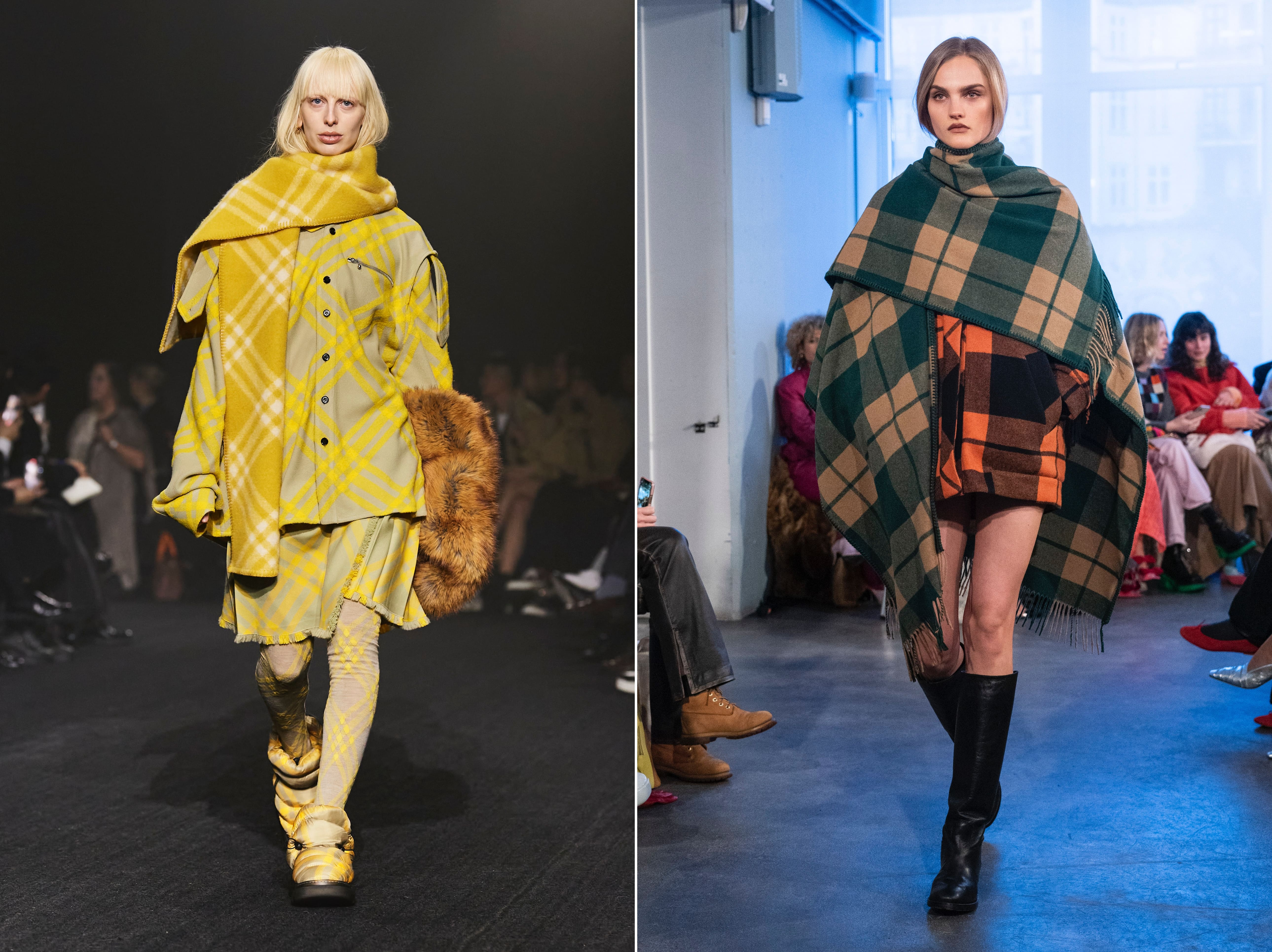 버버리 23 F/W, 라벤스 살로너 23 F/W 컬렉션에서 돋보인 숄 활용법